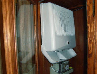 Detail of the evaporator in a refrigerated cellar in a private home